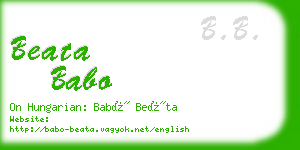 beata babo business card